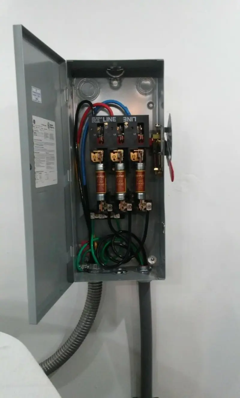 Three-phase disconnect switch installed for Electrical Wiring & Rewiring in Deer Park